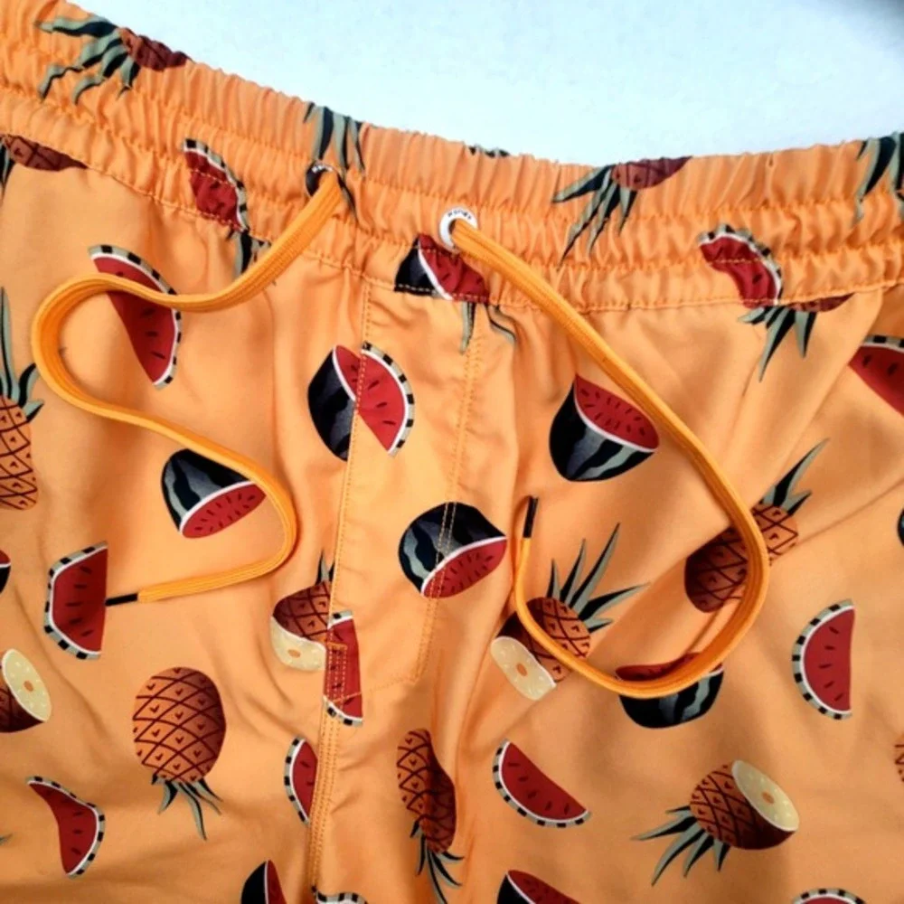 Hurley Swim Trunks Mens XL Orange‎ Pineapple Watermelon Fruit Board Shorts Surf